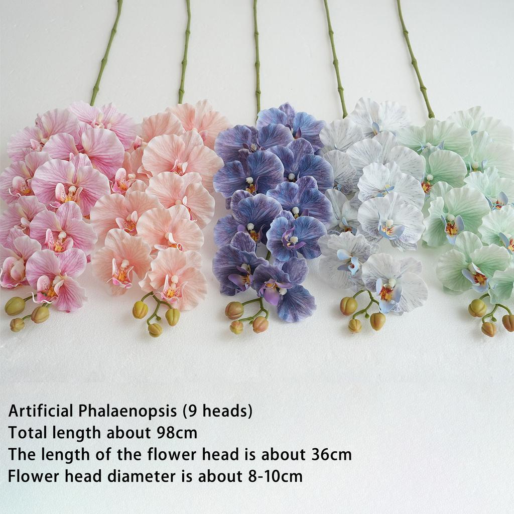 Künstliche Phalaenopsis Orchideenblüten Hochzeit Dekorative Phalaenopsis Realistische Orchidee Lange Stiele 9 Köpfe Heim Indoor Deko