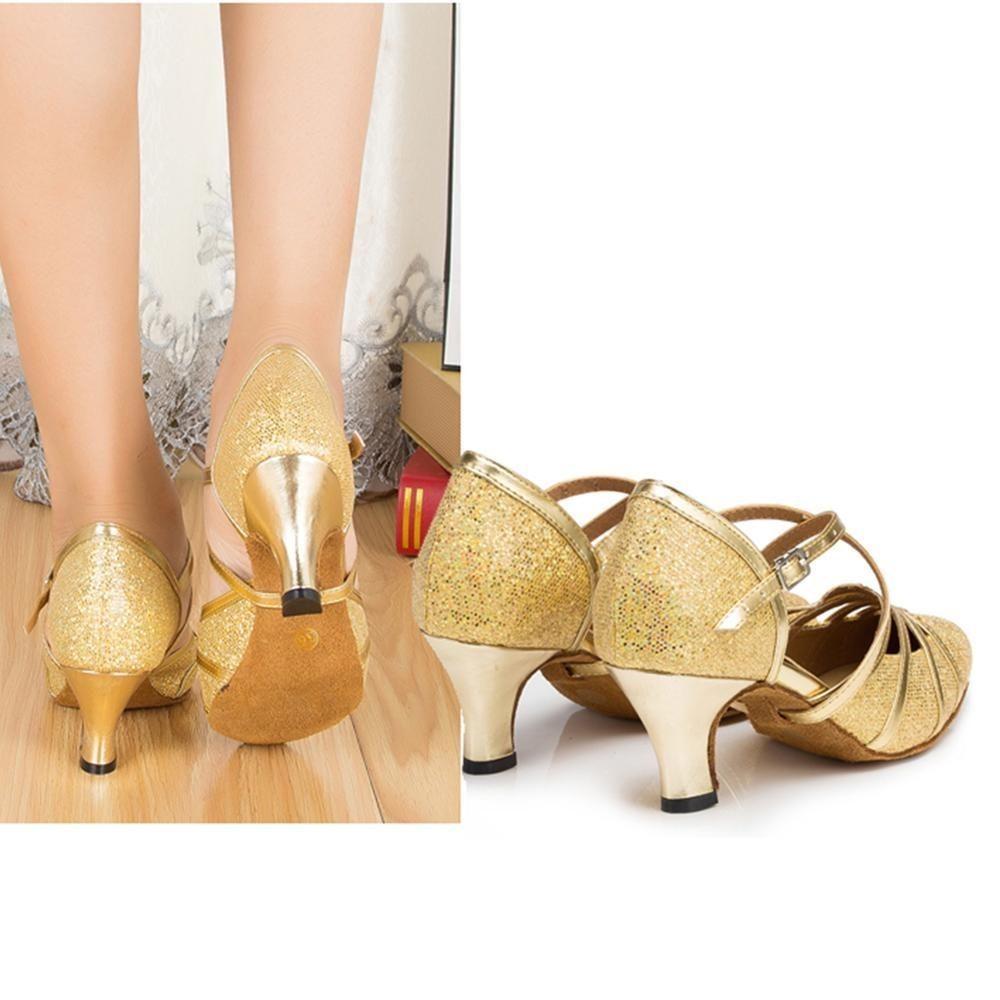 Elegant New Fashion Lady Latin Bling Sandals With Low Heel For Ballroom Dancing