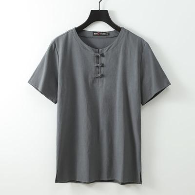 Sommer Strickjacke männer Kurzarm T-shirt T-shirt Baumwolle und Leinen Led Casual männer T-shirt Hemd Männlich Atmungsaktiv
