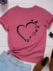 Butterflies Heart Print Women T Shirt Short Sleeve O Neck Loose Women Tshirt Ladies Tee Shirt Tops Clothes Camisetas Mujer