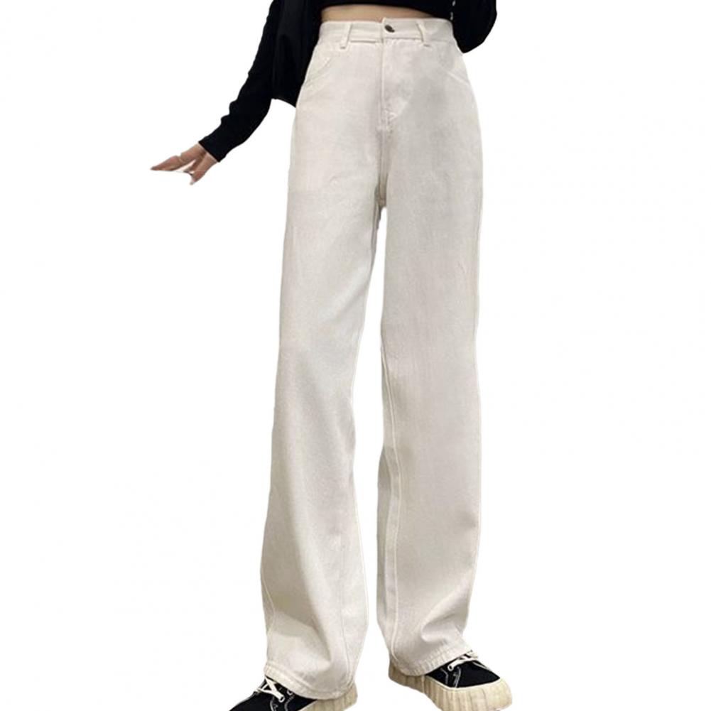 Straight Wide Leg Long Trousers High Waist Wide Leg Denim Pants for Women Streetwear Jeans with Pockets Vintage for Autumn