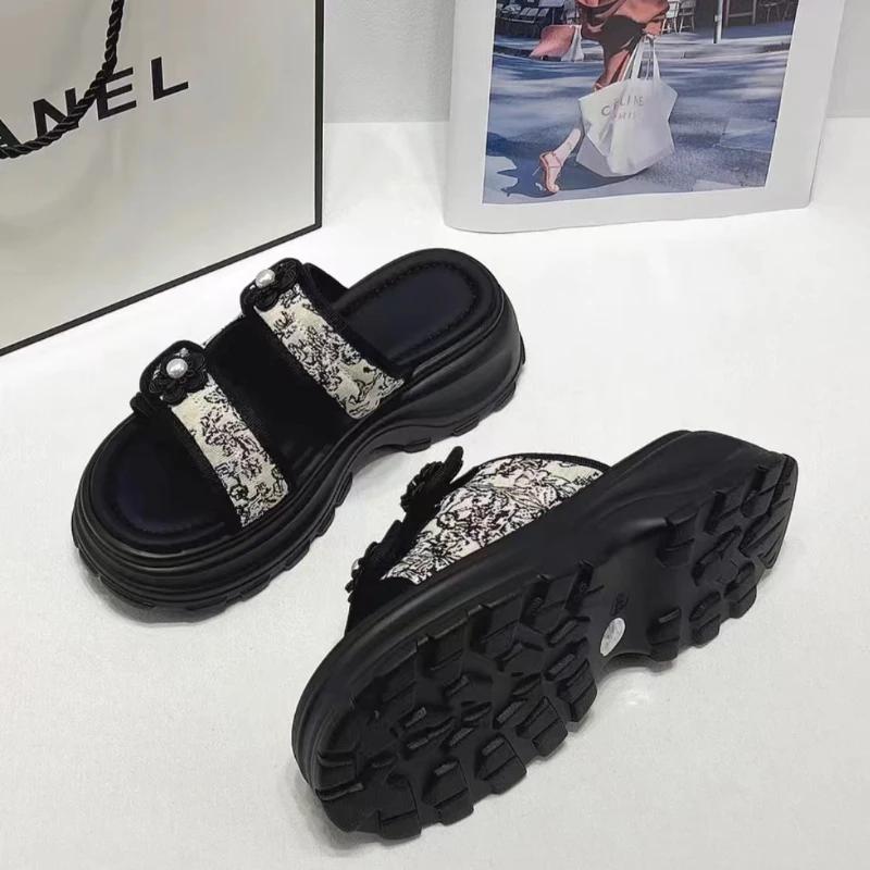 Moda 2024 Damskie Płaskie Sandały Buty z Odkrytymi Palcami dla Kobiet Moda Casual Miękka Podeszwa Damskie Sandały Kapcie Kobiety Zapatos De Mujer