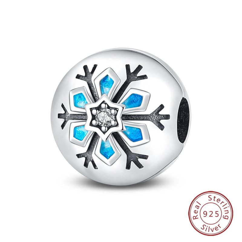 New Winter Charms Bead Copper Snowflake Snowman Penguin Deer Dangle Fit Bangle Bracelet Necklace Diy Jewelry