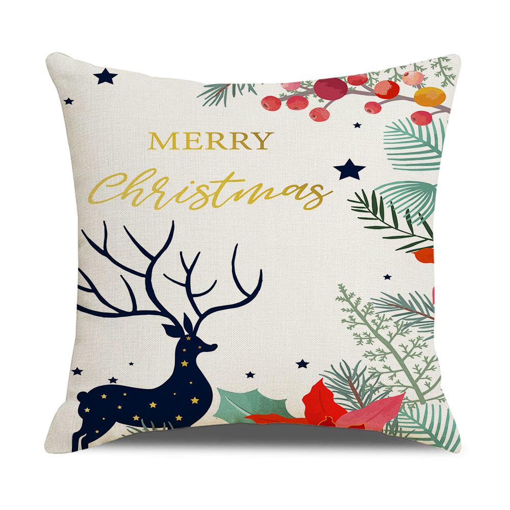 Christmas Simple Print Series Linen Pillows Home Sofa Cushions Office Pillow Covers