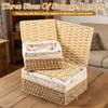 3Pcs Rattan Storage Basket Household Clothes Toy Storage Box for Living Room Table Sundries Organizers Basket