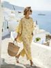 1116 Ladies Round Flower Bohemian Casual Suit Loose