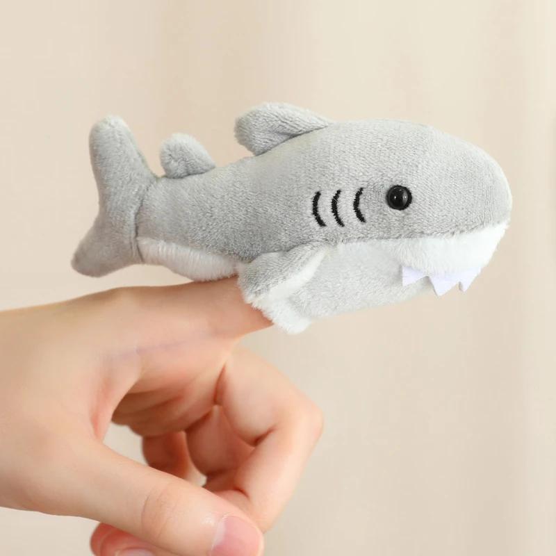 9CM Mini Finger Puppets Educational Toys For Children Hand Cartoon Birds Marine Animals Plush Doll Hand Puppets Tell Story Gifts