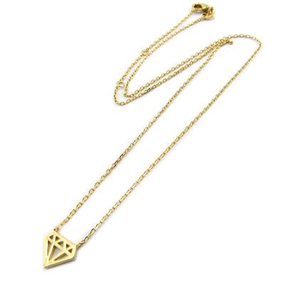 [P2422] - Gold Plated 'Diamonds' Necklace