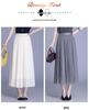 Solid Color High-Waisted Mesh Midi Skirt with Elastic Waist and Lurex Drape