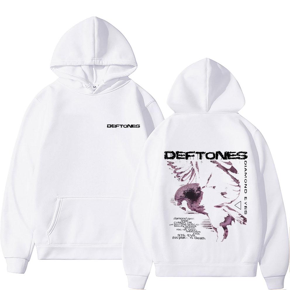 

Худі з графікою альбому Deftones Diamond Eyes Чоловіче Жіноче Ретро Готичний Рок Вуличний одяг Чоловічі Повсякденні Флісові Бавовняні Худі Оверсайз S білий