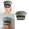 Bridal Hat Captain Hat with Crystals Sailor Hat for Wedding Girl Officer Hat for Wedding Bachelorette Party