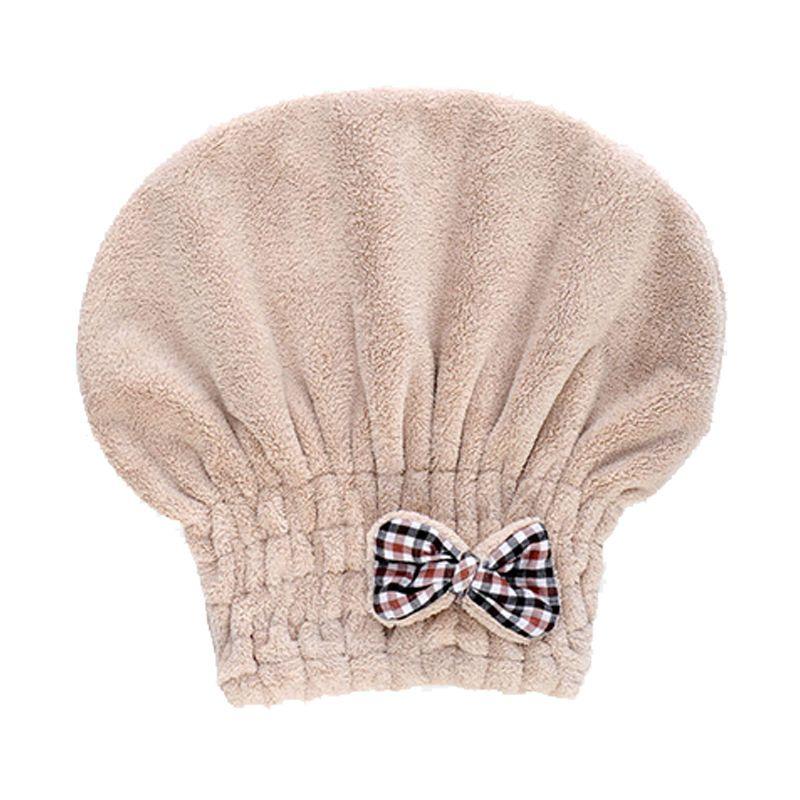 Bow Tie Solid Color Microfiber Dry Hair Cap Shower Cap Super Absorbent Thickened Shower Cap Dry Hair Towel Soft and Comfortable