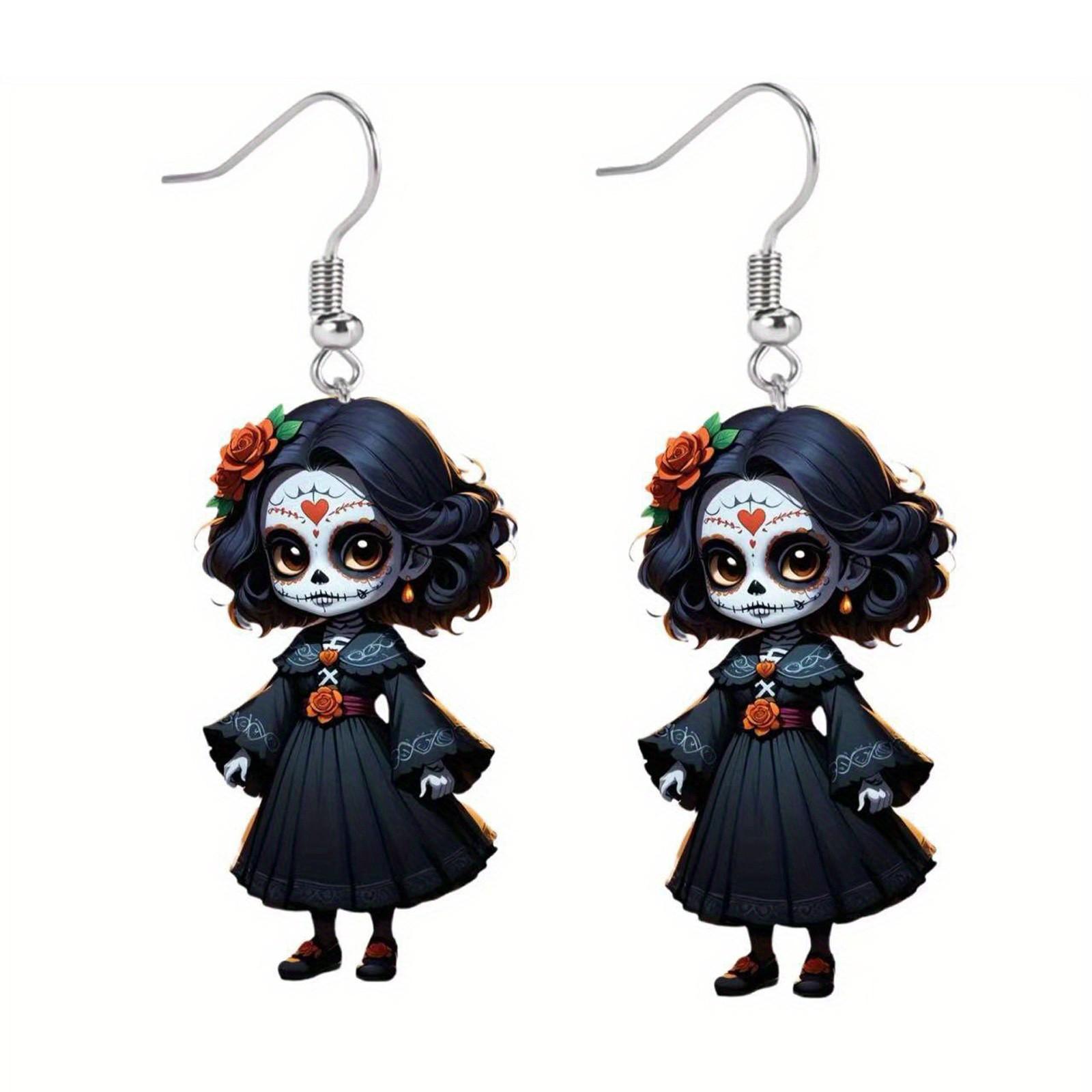 

Хэллоуин Кукла Личность Плоские Серьги Страшная Подвеска Милая Странная Ужас Подвеска Ювелирные Изделия Костюм на Хэллоуин One Size