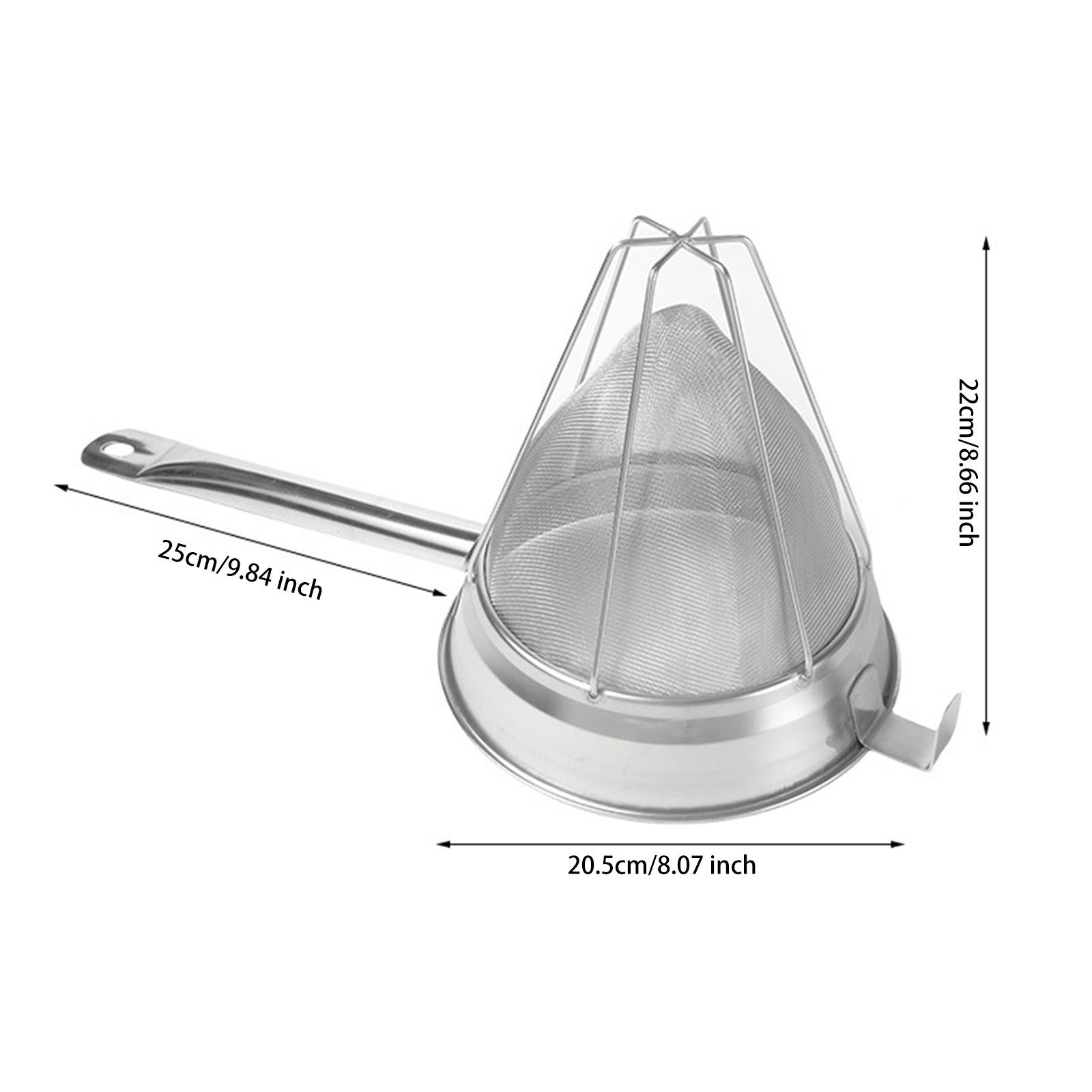 

Воронка для вина из нержавеющей стали с ситечком, длинная ручка, конусное ситечко с сеткой, с подставкой, для фильтрации чая, кофе, кухонные барные принадлежности