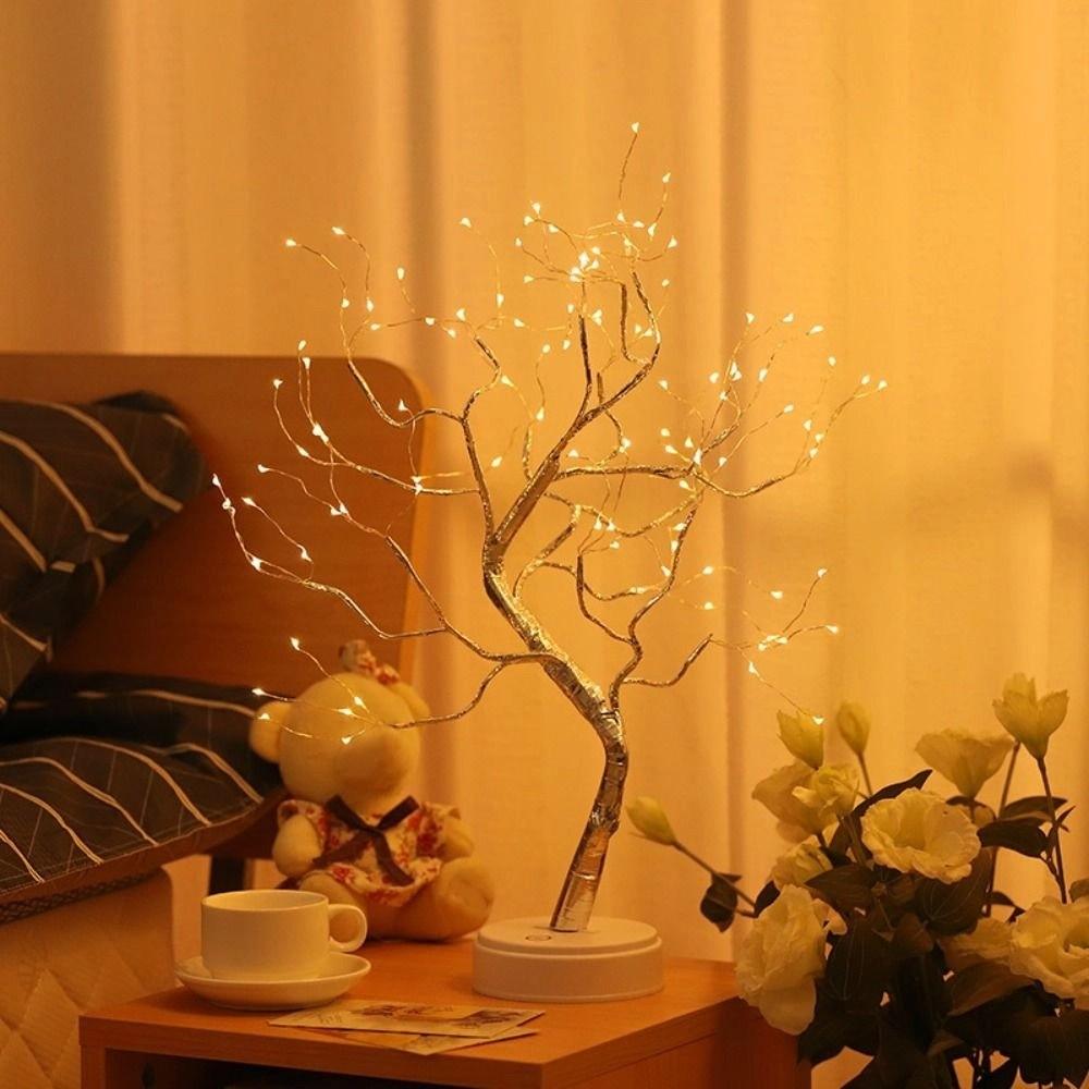 108 Leds Pearl Tree Lamp USB Powered Atmosphere Light Spring Decor Bonsai Tree Night Light  Bedroom