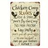 Crazy Chicken Coop Cedule Retro kovová uvítací plaketa Legrační statek Ideální pro kurník nebo kuchyni Ideální dárek na zeď