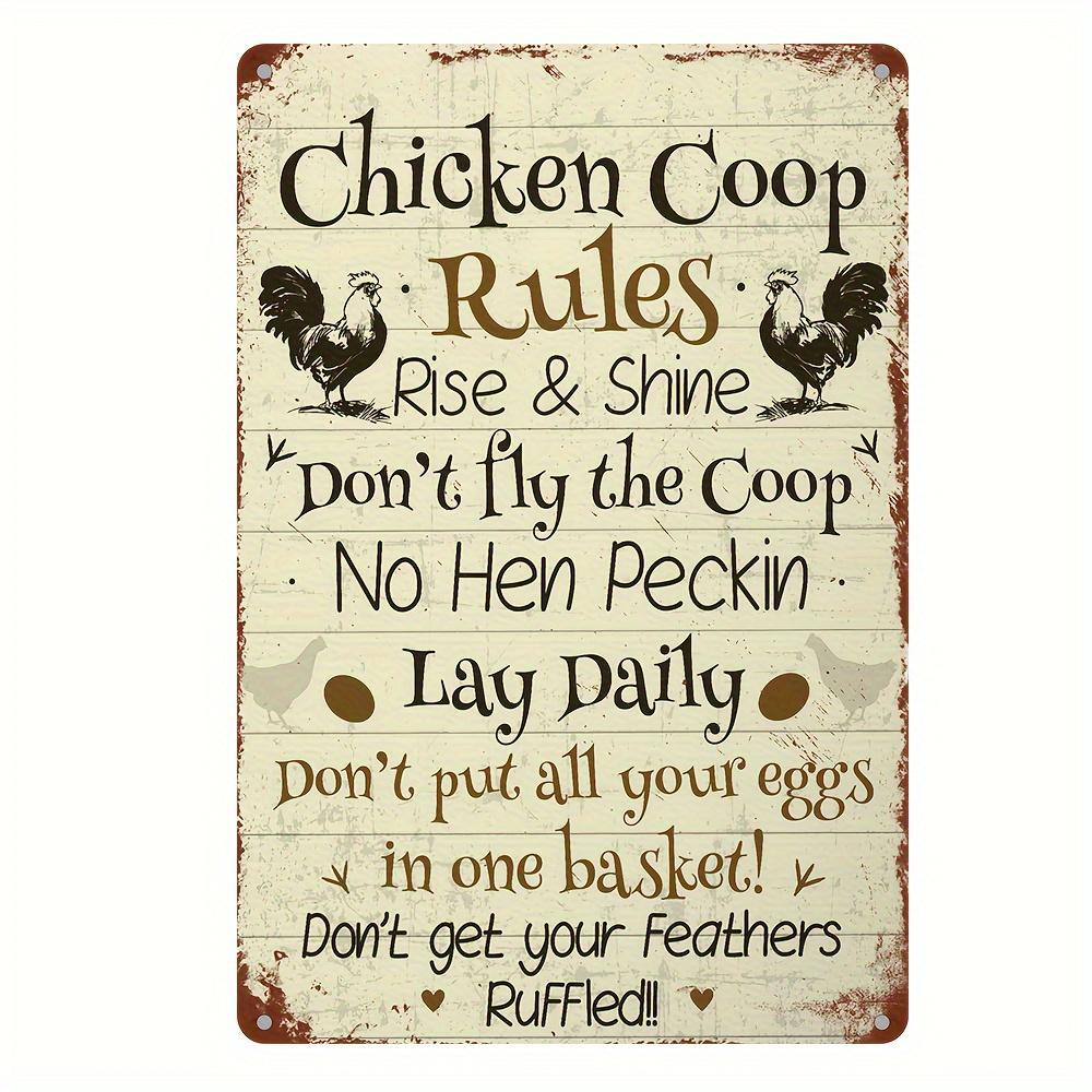 Crazy Chicken Coop Cedule Retro kovová uvítací plaketa Legrační statek Ideální pro kurník nebo kuchyni Ideální dárek na zeď