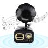 Mini Retro Bluetooth Smart Speaker Portable Loudspeaker Music Player for Desktop LaptopBlack