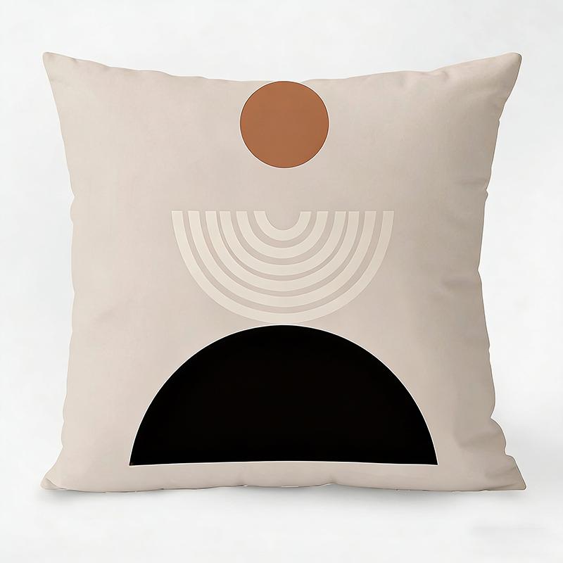Mid-Century Modern Boho Kissenbezug Abstrakt Geometrisch Sonne Pfirsichhaut Überwurfskissenbezug Heimdekoration Für Sofa Couch Wohnzimmer