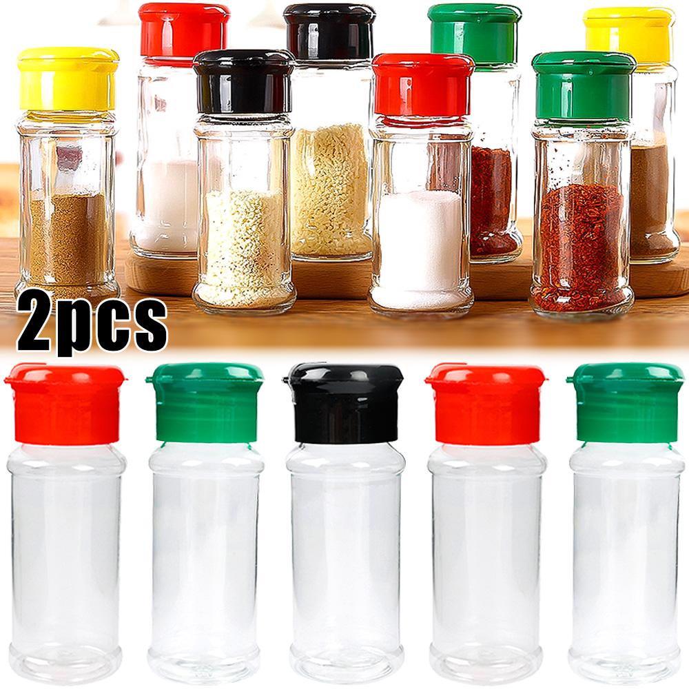 100ML Clear Seasoning Jars Salt Pepper Shaker Bottles Spices Storage Jar Condiment Boxes Kitchen Seasoning Dispenser Container