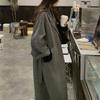 Cotvotee Lace Up Wool Coat Women Autumn Winter 2026 New Fashion Turn Down Collar Long Coats Vintage Casual Long Sleeve Jackets