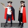 XSAJU Children's Reversible Long Pirate Dracula Cape, Black and Red, Perfect for Halloween and Events (90cm)