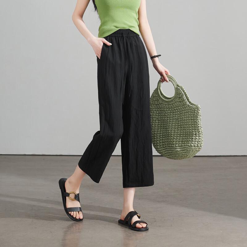 SOFSIL Women's Straight-Leg Cropped Casual Pants