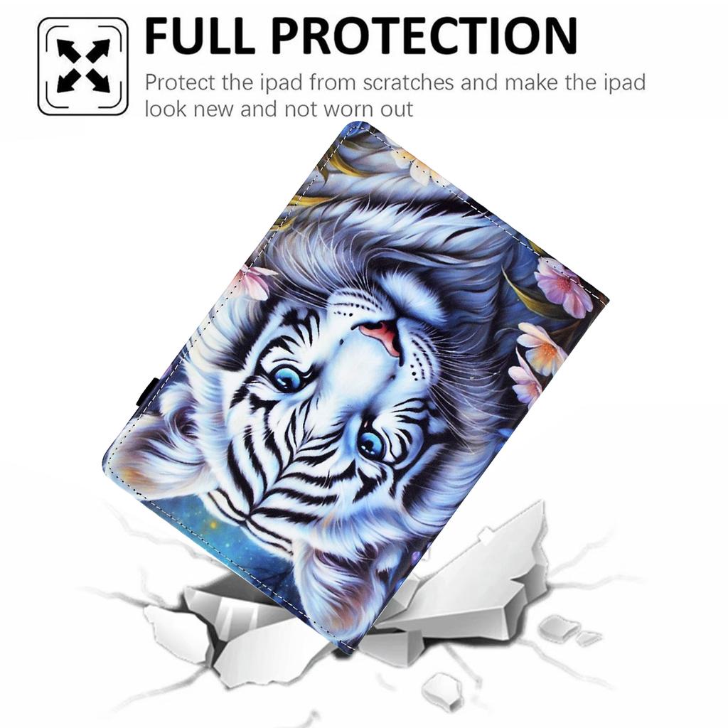 For iPad (2025)/10.9 (2022) Case Pattern Printing Tablet Cover Shockproof Leather Card Holder Stand Case