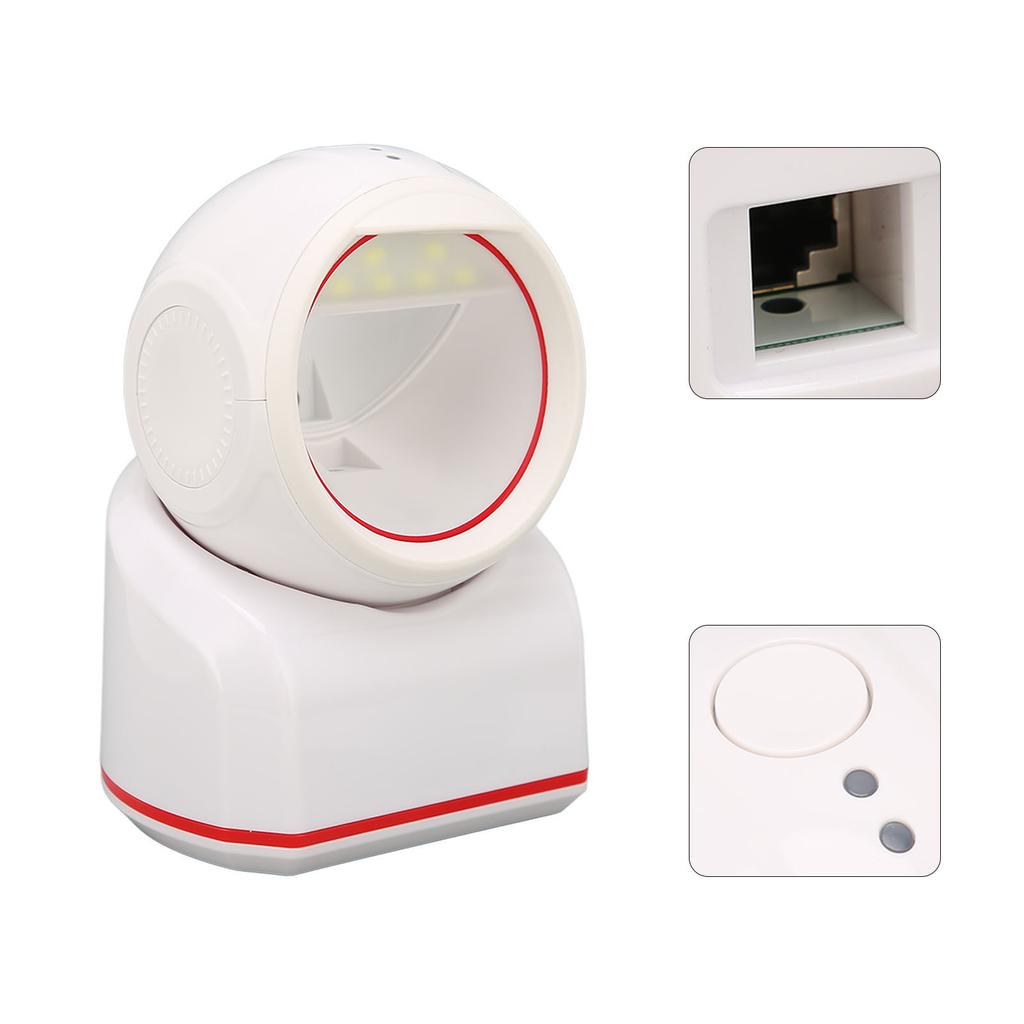 Bar  Scanner USB 2D 1D Omnidirectional Sensing 617nm Red LED Desktop Label Reader for Phone Computer Screens