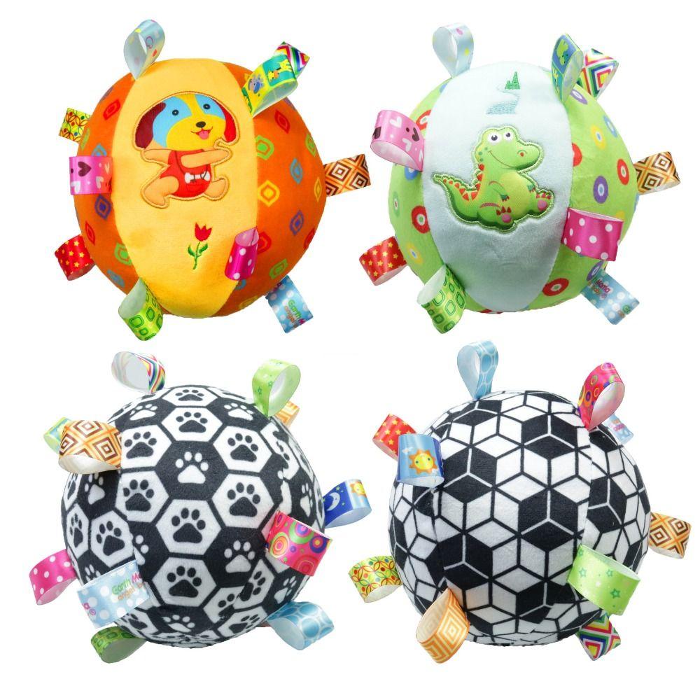 Dinosaur Plush Baby Vocal Toy Ball With Bells Dog Chew Sounding Plush Ball  Aggressive Chewers