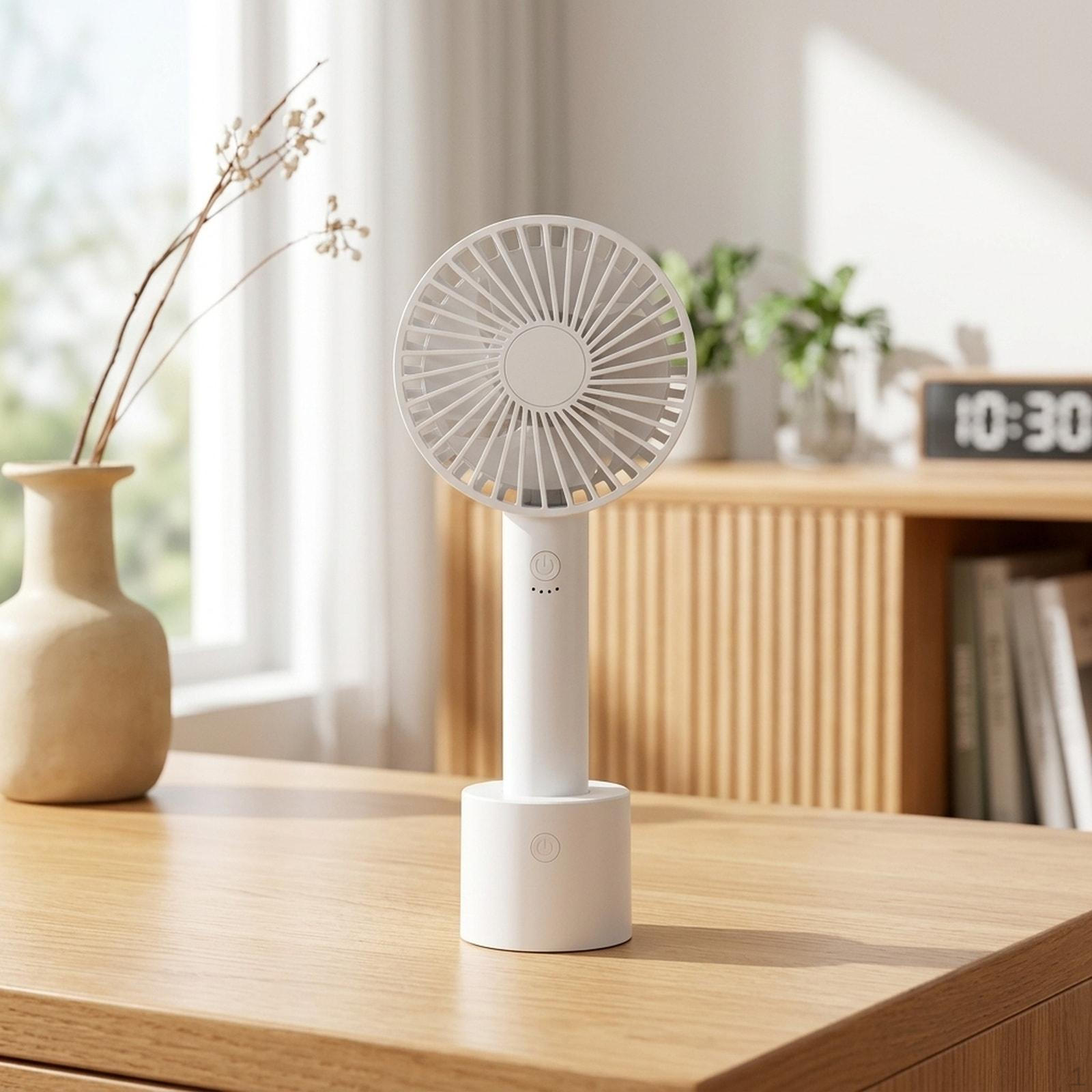Lightweight Portable Mini Fan Handheld for Camping Outdoor Home белый