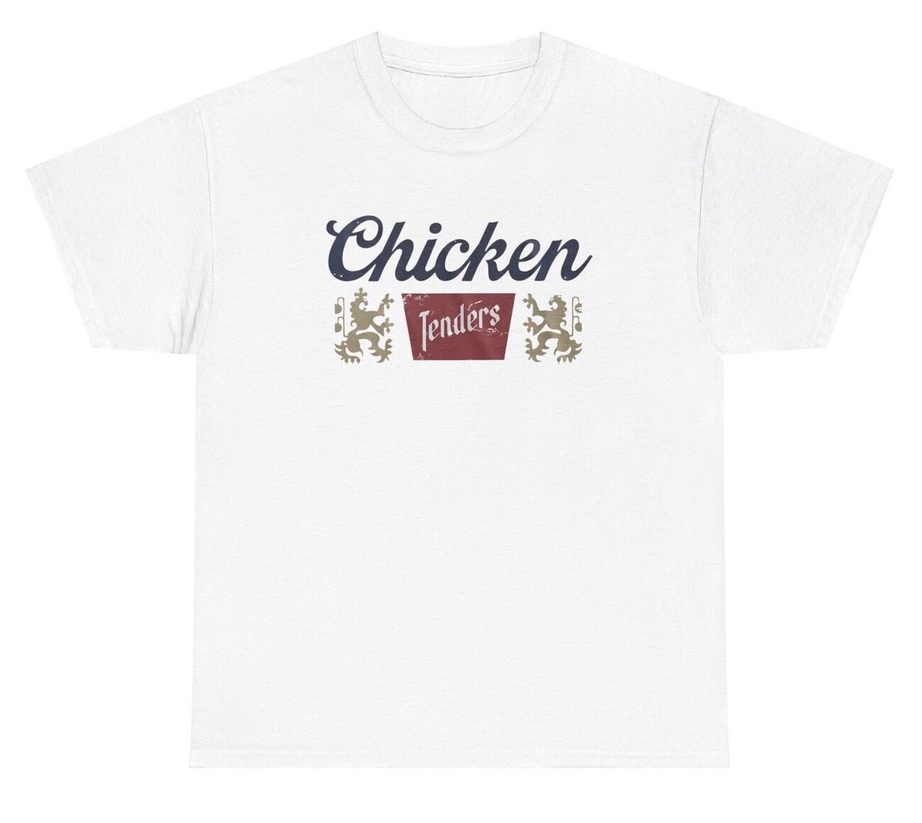 Chicken Tenders T Shirt Funny Fried Food Lover Ironic Gen Z Humor Silly Gift Tee XXL