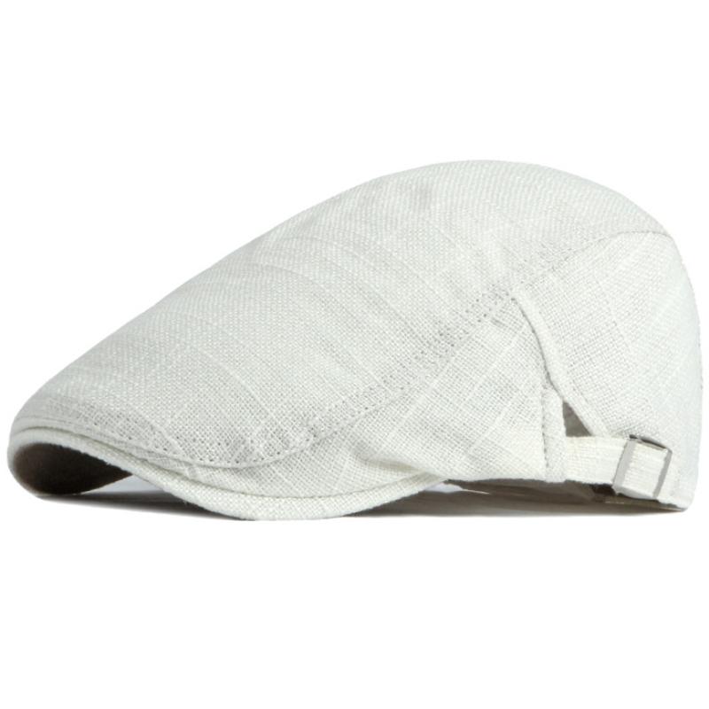 HT4786 Berets Spring Summer Linen Beret Hat Artist Painter Cap for Men Women Retro Ivy Flat Cap Male Female Adjustable Beret Cap