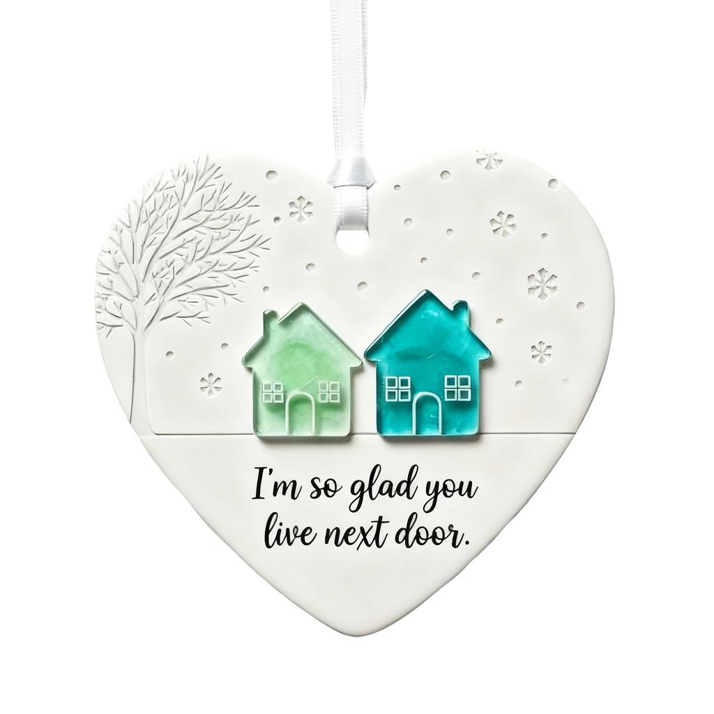 2d Acrylic Heart Shaped Sea Glass Friendship Decor,Friendship Heart Keepsake,Friendship Heart Ornament For Tree Hanging Ornaments,