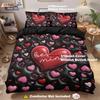 3pcs Valentine's Day Romantic Love Imitation 3D Print Coreles Down Duvet Cover Set Multi Size Bedrom Beding Decoration