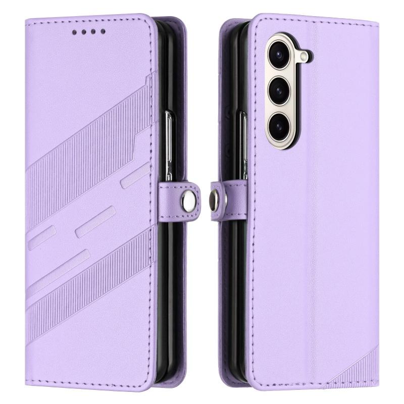 Thin Suede Flip Stand Leather Phone Case for Samsung Galaxy Z Fold 7 5G 6 5 4 3 Fold7 Fold6 Fold5 Fold4 Wallet Card Cover Coque