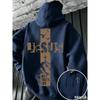 Men Autumn Winter Fleece Hoodie Jesus Cross The Way Truth Life Back Print Hooded Sweatshirt Streetwear Long Sleeve Daily Life