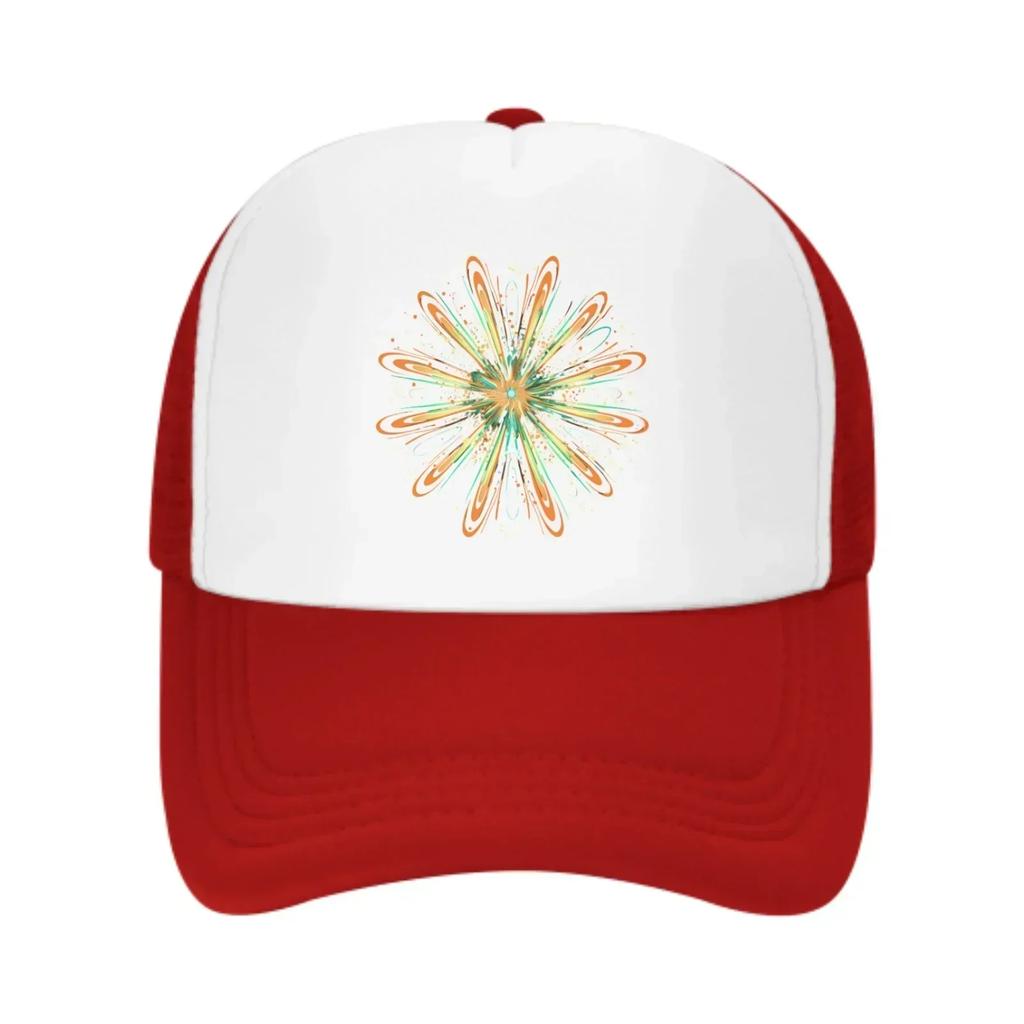 Firework Mesh Trucker Hats For Men Women Adjustable Casual Fashion Baseball Caps For Outdoor Activities