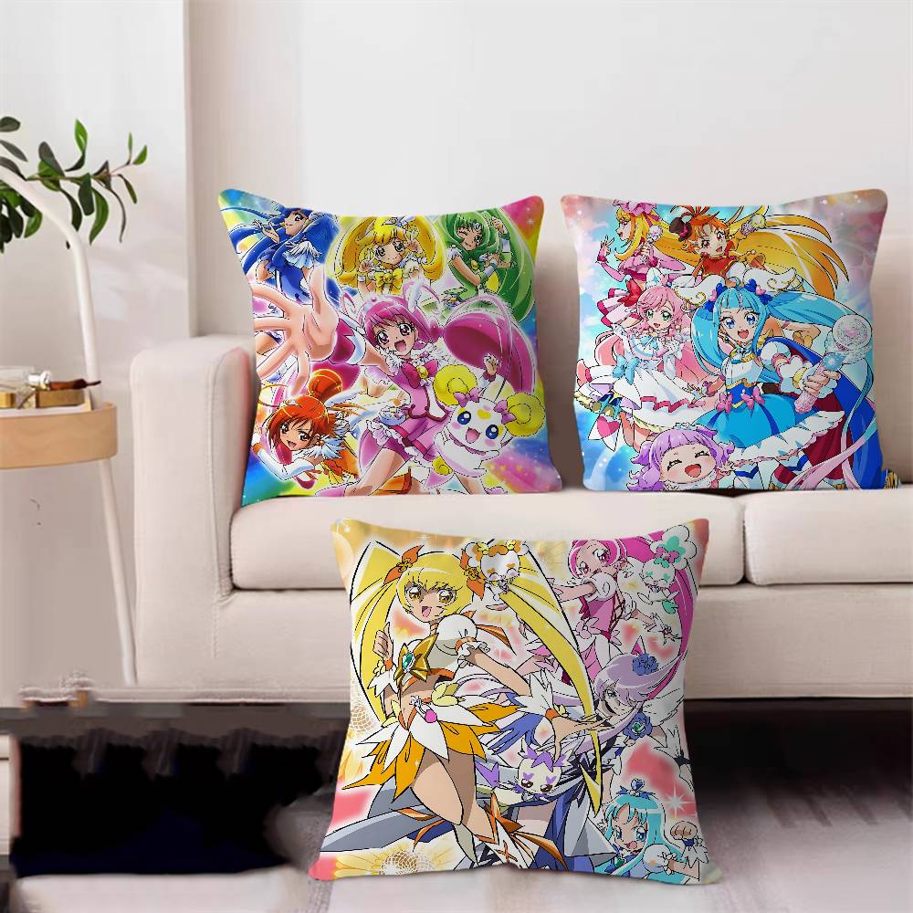 Anime  Smile PreCure Cushion Cover Car Throw Pillow Case For Sofa Car Christmas Gift 40x40cm 45x45cm