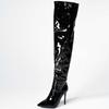 Thigh High Boots Women Patent Leather Sexy Point Winter Tall Long Party Shoes Female 2025 New Trends Black Over the Knee Boots