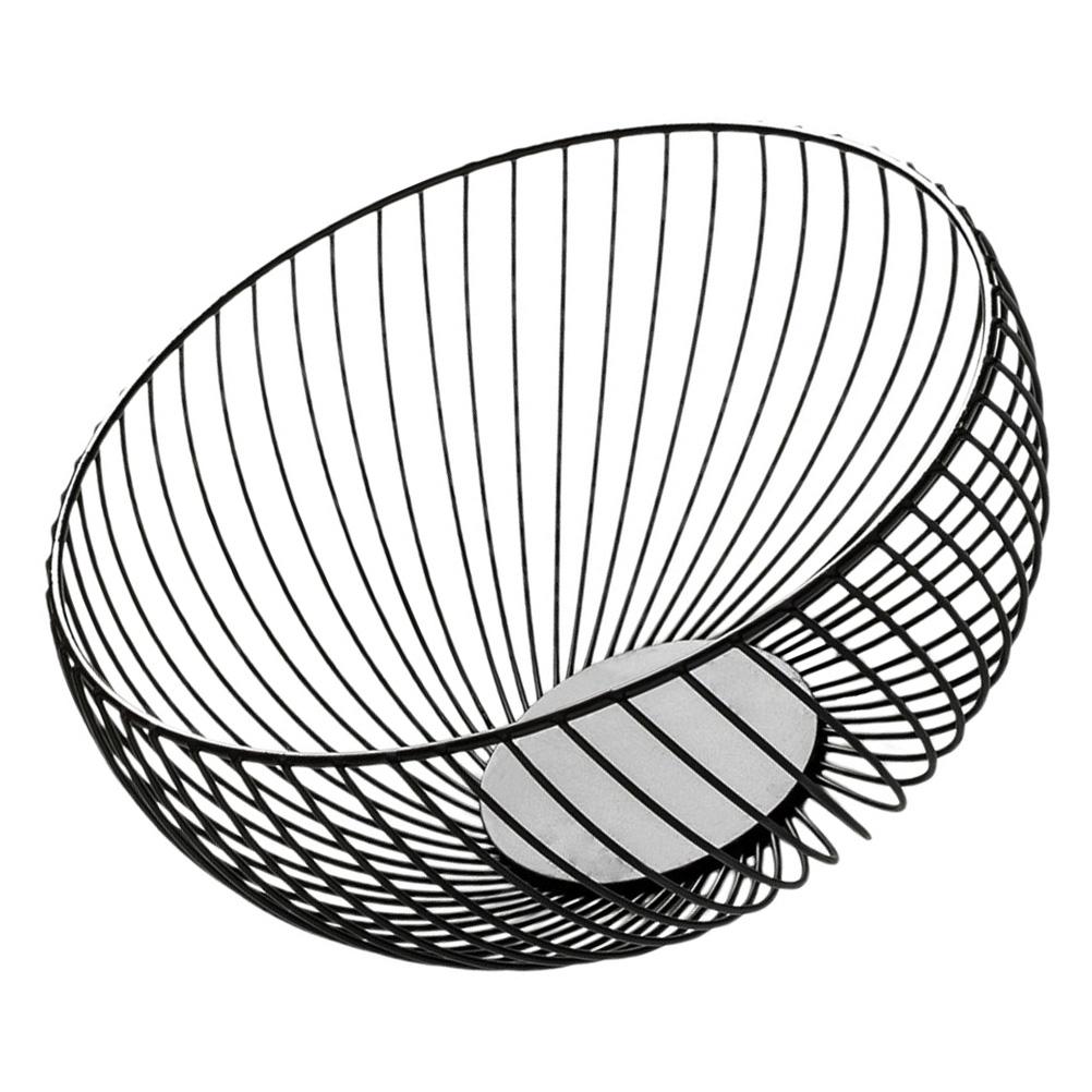 Wire Fruit Basket Metal Bowl Storage Basket Stackable Serving Tray Platter Holders for Snack Vegetables Bread Organizers Black Nice for Home