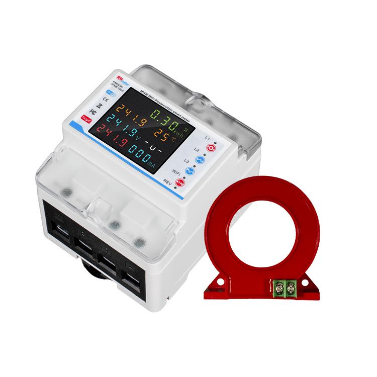 Smart Tuya 3-Phase WiFi Circuit Breaker with 4P, Color Screen, Remote Mobile Control, and Leakage Protection