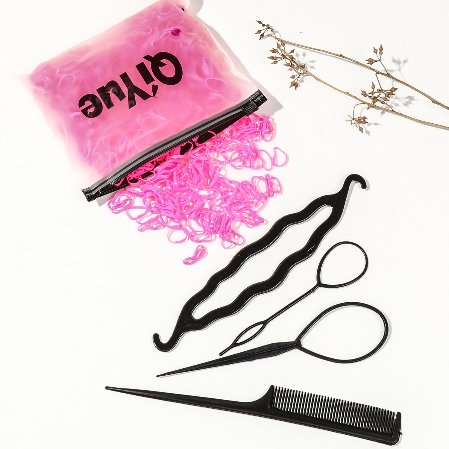 

1000 шт. Разноцветные резинки для волос и набор инструментов для волшебной укладки волос DIY аксессуары для плетения скрабчи для волос твист пучок для женщин парикмахерское искусство