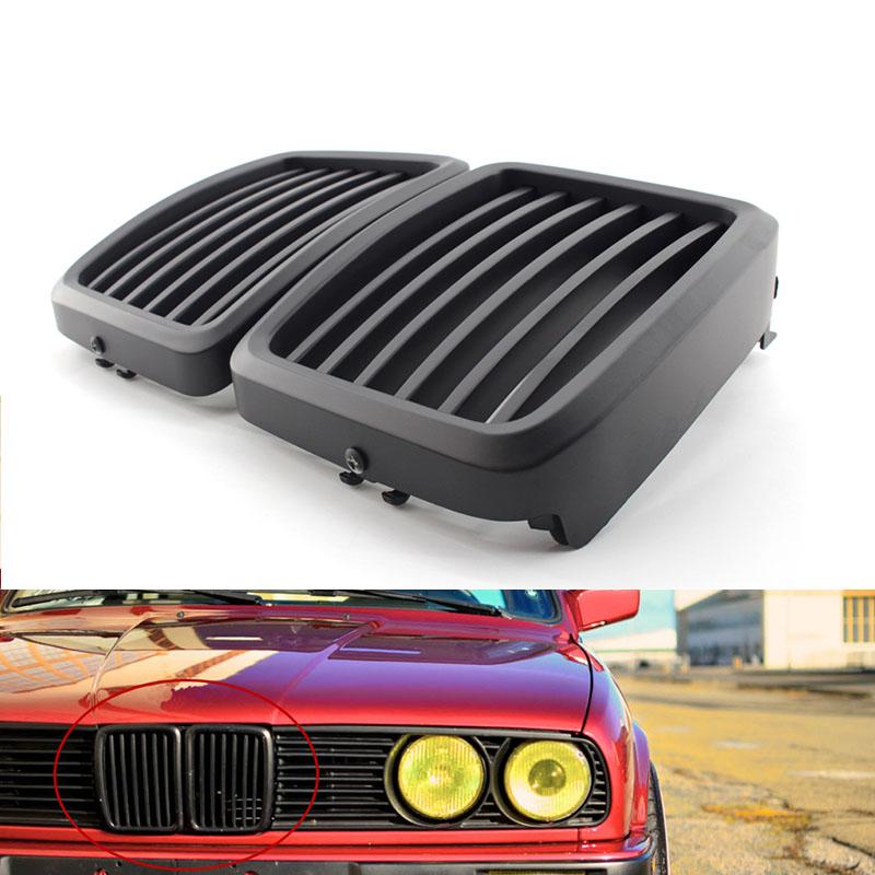 Buy GZDL 1 Pair Matte Black Front Grills For BMW 3-Series E30 M3 1983 ...
