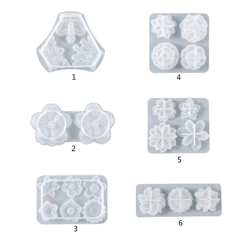 Various Flowers Shape Patch Ornaments Silicone Mold Epoxy Resin Casting Jewelry Tool Making Diy Craft Home Decorations
