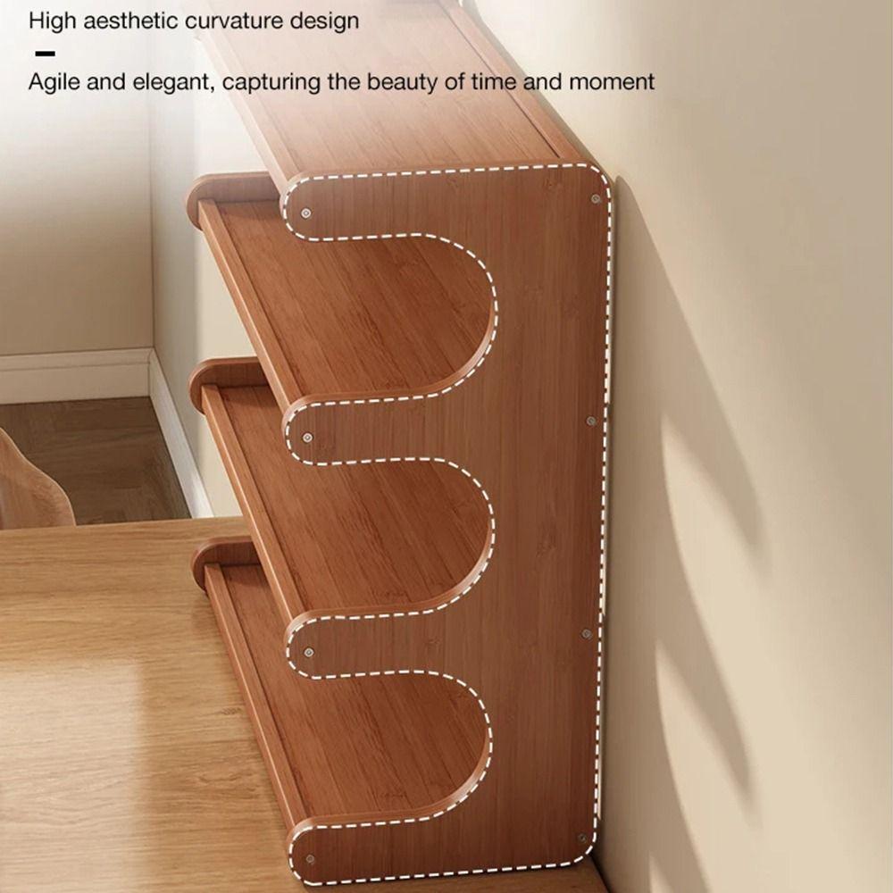 2/3 Tiers Desktop Storage Rack Space-saving Compact Wood Tabletop Stand Multi-functional Easy-to-assemble Simple Shoe Organizer