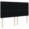 Box Spring Bed with Mattress Black 200x200 cm Velvet
