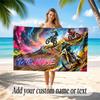Fantasy Magic Theme Quick Dry Beach Towel Custom Name Text Print Large Sand Resistant Towel Beach Vacation