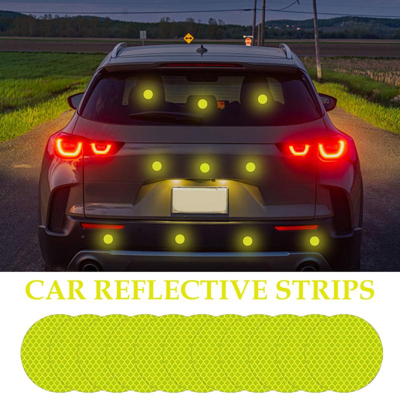 Car Warning Reflective Stickers 10 Pieces Round Waterproof Reflective Strips Reflector Tape 1.96 In Reflective Patch For Trucks