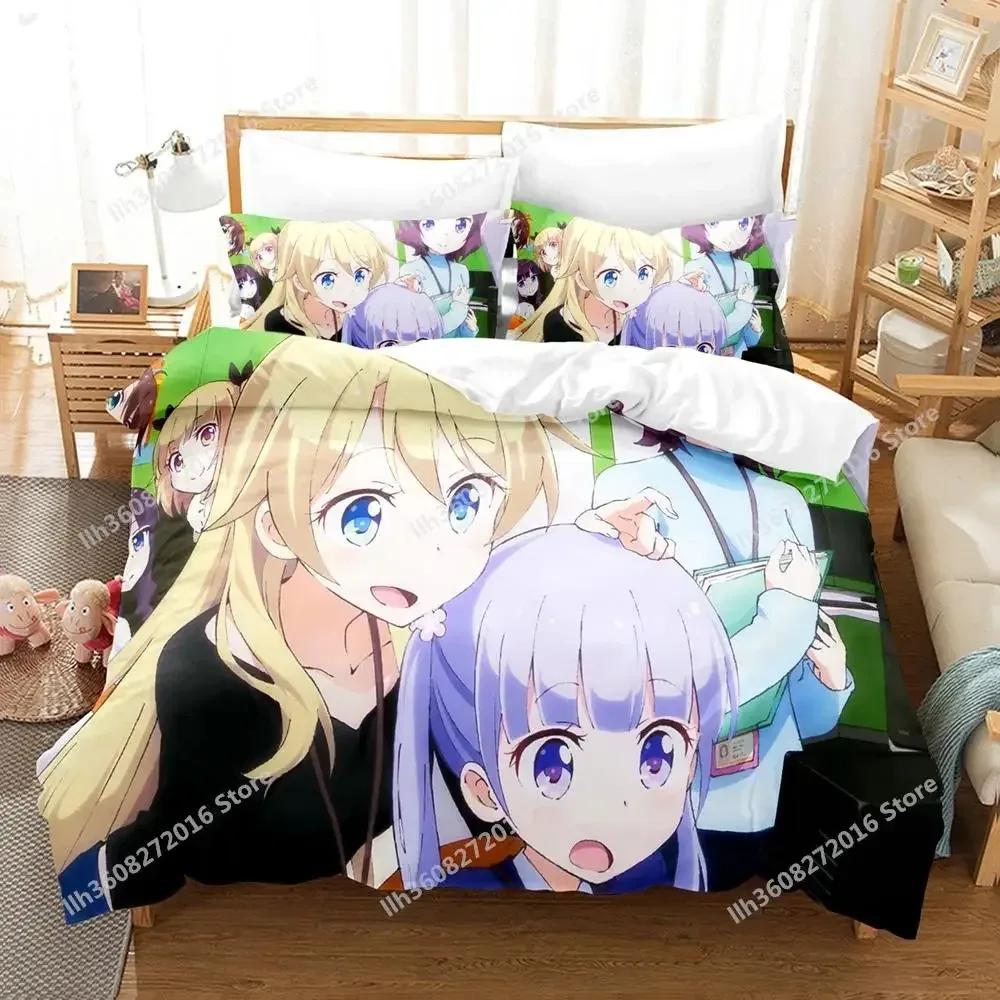 3D Printing Anime Kawaii Girls New Game Bedding Set Single Twin Full Queen King Size Bed Set Adult Kid Bedroom Duvet Cover Sets